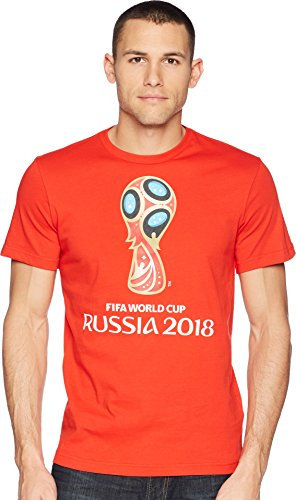 adidas Maillot de Football Coupe du Monde de Football Emblème Tee, Homme, World Cup Emblem Tee, Red