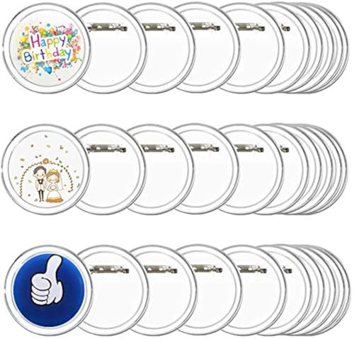 FOGAWA 30 pcs Buttons Selber Machen ohne Buttonmaschine JGA Buttons Kinder Buttons Anstecker 60mm Ansteckbuttons mit Sicherheitsnadel Button Pins für JGA Foto Bild Kleidung