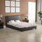 Vida Designs Lisbon Double Bed, 4Ft6 Bed Frame Upholstered Faux Leather Headboard Low Foot End Bedroom Furniture, Black (UKFR Certified)