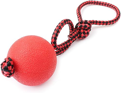 LSTK Haustier Ball Spielzeug mit Seil für Hunde 3 Stück Gummi Hund Spielzeug Ball
