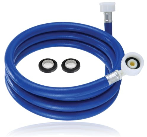 SPARES2GO 1.5m Cold Water Fill Hose + 2 x Inlet Washers with Filter Mesh for Bosch Washing Machine