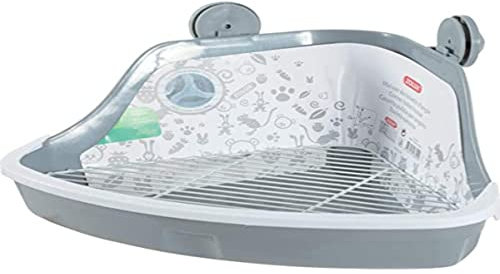 Zolux Ecktoilette für Nagetiere, klein, Grau, 34 x 32 x 14,5 cm