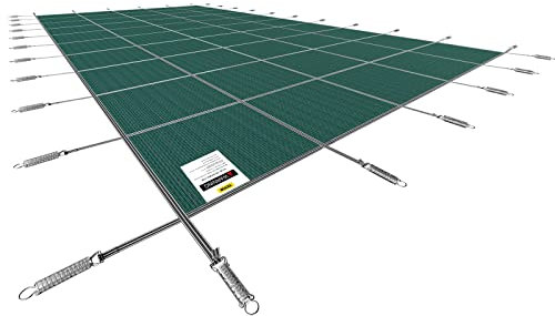 VEVOR Swimming Pool Cover Pool Safety Cover Inground Safety Pool Cover Green Mesh Solid Pool Safety Cover for Swimming Pool Winter Safety Cover (20 x 38 ft)