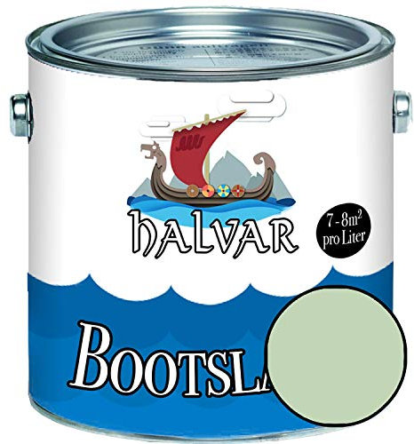 Halvar 2-K SEIDENMATT Yachtlack Grün RAL 6000-6037 Bootslack für GFK/Polyester/Kunststoff 2-Komponenten Lack inkl. Härter (2,5 L, RAL 6019 Weißgrün)