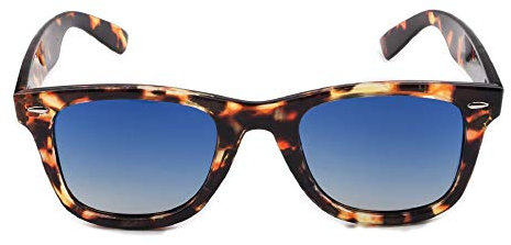 Contacta, Ikona, Occhiali da Sole per Uomo e Donna, Occhiali con Lenti Polarizzate, Montatura Squadrata e Resistente, Colore Demi, Lente Celeste, Confezione con Sacchetto Portaocchiali, 24g