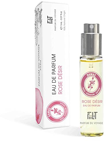 Eau de Parfum Naturelle ROSE DÉSIR - DAMAS Recharge 200mL - FiiLiT Parfum du Voyage - Mixte (11 mL)