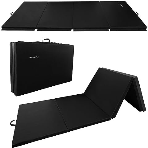 Signature Fitness Faltbare Gymnastikmatte, 122 x 24 x 5,1 cm, extra dick, hohe Dichte, reißfest, schwarz