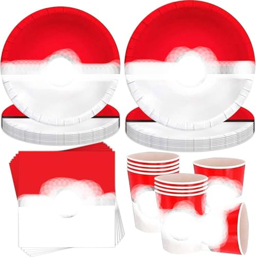 Partygeschirr Set,Das Set enthält 16 Teller,16 Papierstrohhalme,16 Pappbecher und 16 Servietten,Themenparty-Dekoration for Party, Birthday Mehrfarbig