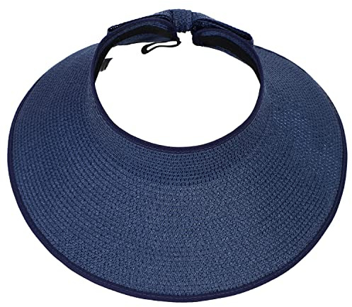 sy soul young Sommerhut für Damen Strohhut Ponytail Loch Wide Brim Hut