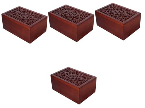 YARNOW 4stücke Holzurne Für Haustiere Elegante Erinnerungskiste Aus Massivem Holz Für Hund Und Katze Gedenkurne Für Tierasche Dekorative Urne Für Haustierbesitzer