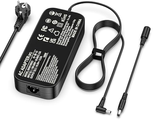 shefor 180W Laptop Netzteil Ladegerät für Asus ROG G750JM G750JS G750JW G750VW G750VX G751JL G751JM G752VL ASUS ROG Zephyrus G14 GA401 G15 GA502 TUF Gaming F15 F17 FX505D FX505G 19.5V 9.23A Adapter