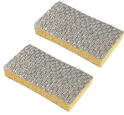 Homéa, Set de 2 Eponges Non Rayantes Cellulose Vegetale 11 x 7 x 2 cm