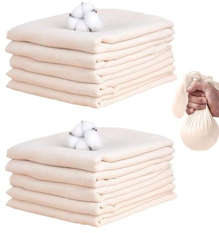 10 Stück Passiertuch, 50x50cm Käsetuch, Grad 100 Reine Baumwolle Wiederverwendbar, Ungebleichte Seihtuch Cheesecloth Filtertuch für Abseihen von Flüssigkeiten, Käse Machen