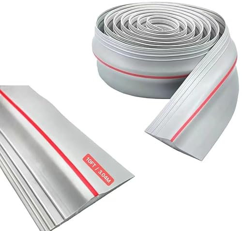 Joint de seuil de porte de garage 3M, Joint de Seuil Universelle, Seuil d'étanchéité en caoutchouc pour les bas de porte basulante ou standard | Barrière anti-inondation et isolation thermique