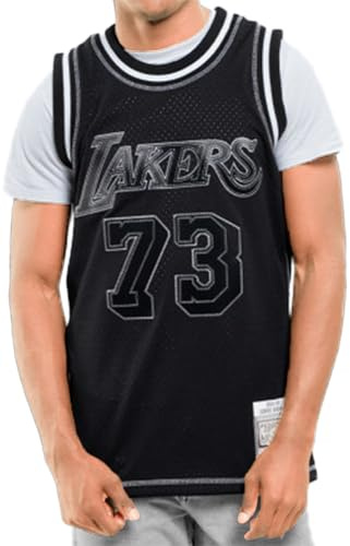 Mitchell & Ness NBA Contrast 2K Swingman Jersey - Los Angeles Lakers, Dennis Rodman (1998), Farbe: Schwarz, Grösse: M