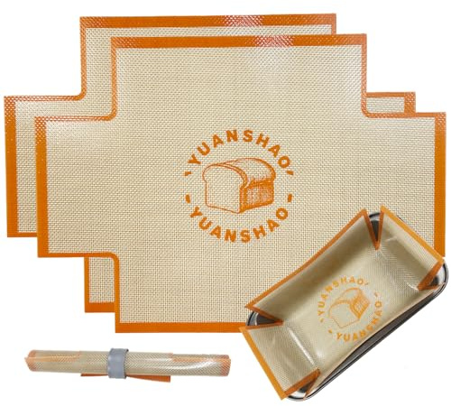 Silikon-Kastenform-Einlagen, antihaftbeschichtet, wiederverwendbar, für 22,9 x 12,7 cm, 24,9 x 12,7 cm, 25,4 x 12,7 cm, 20,3 x 10,2 cm, ofen- und spülmaschinenfest, 2 Stück