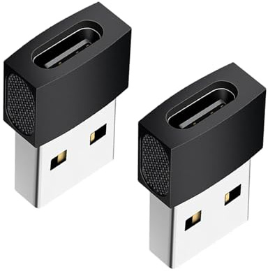 Convertidor USB C a USB A, 2 unidades, conector USB C hembra a macho USB 2.0 macho a tipo C hembra adaptador fuente de alimentación