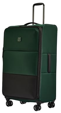 ANTLER - Soft Stripe Large Luggage - 31 Softside Suitcase, Durable, Lightweight & Expandable, 4 Spinner Wheels - Adjustable Handle, TSA Lock, Antler Green