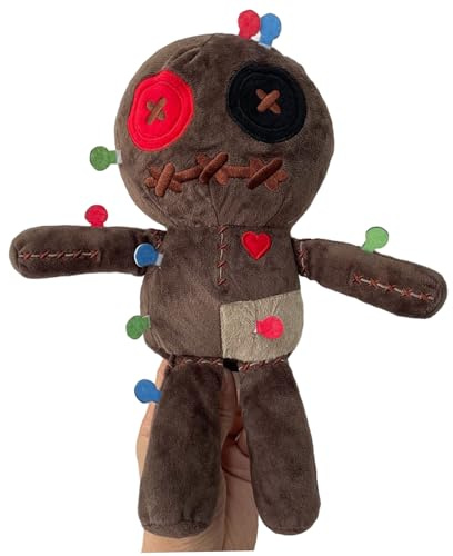 Xoeryoy Voodoo Dolls Polyester Baumwolle beängstigende Puppe mit unruhigen Drucken gruselige Rache Negative Horror Streichspielzeug
