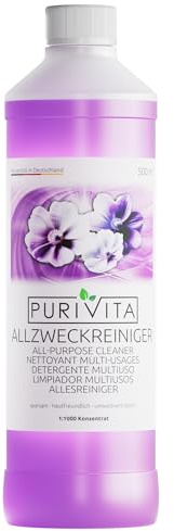 PURIVITA® Detersivo Universale Concentrato Profumato [500ML] - Floor Cleaner - All Purpose Cleaner - Detergente Neutro Universale - Liquido Pulizia Pavimento Professionale - Detersivo Pavimenti