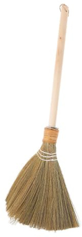 NUOBESTY Handcrafted Natural Corn Soft Bristle Broom Detachable Long Wooden Handle 64cm Lightweight 0.25kg for Indoor Floor Cleaning and Dust Removal in Living Room and Home