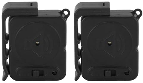 Hztyyier Tragbarer Tür- und Fensteralarm, Diebstahlschutz, Vibrationsauslösung, für Zuhause, Reisen, Auto, Hotel, Langlebiges ABS-Material, 2 Stück (BLACK)
