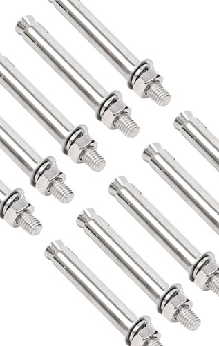 304 Edelstahl-Spreizdübel-Set – 10 Stück M8×50 mm bis M8×200 mm for Beton- und Mauerwerksanwendungen(M8x200mm)