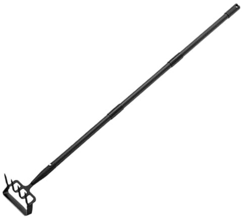 SUPVOX Rastrillo de Jardín Pequeño de Acero Inoxidable, Azada de Mano de 1,2 M Ajustable para Deshierbar y Aflojar Tierra, Herramienta Manual Multiusos para Jardinería y Cuidado