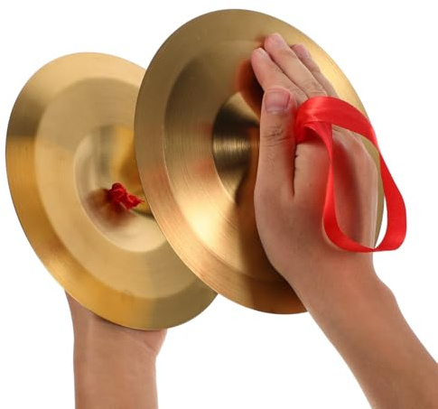 SUPVOX 1 par de platillos de dedo con correa, platillos de mano de aleación de metal para adultos y niños, instrumento de percusión para danza del vientre, banda de marcha, práctica y actuación