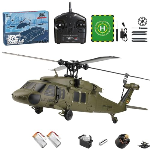 NULA WL K270 UH-60L Blackhawk Militär RC Hubschrauber Mit Optischer Flusspositionierung, Höhenhaltung, Bürstenlosem 2,4-GHz-4-Kanal-Flybarless-Gyro (Einstellbarer Gashebel) – RTR
