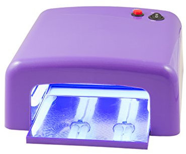N&BF Lámpara UV de 36 W, dispositivo de endurecimiento de la luz para uñas de gel UV (lila), secador de uñas con función de temporizador y funcionamiento continuo, dispositivo profesional de curado