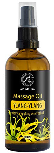 Ylang Ylang Massageöl 100ml - Mandel & Traubenkernöle - Natürliche Ätherische Ylang-Ylang und Jasminöl - Naturkosmetik - Massage Öl mit Herrlichem Duft für Beauty - Pflegeöl - Massageöle