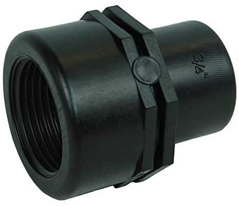 GASMIS PP Gewindefitting Schraubfitting, Gewindemuffe Reduzierung, Reduziermuffe 3/4x1/2 IG - 24,20mm x 18,70mm, 2 Stück