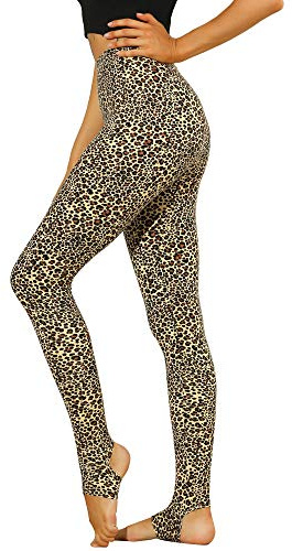 Allegra K Leggings para mujer, cintura alta, cintura elástica, pantalones de estribo para yoga - - X-Large