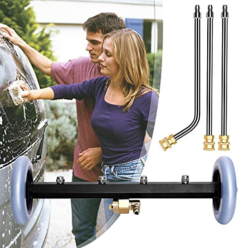 ZhiLianZhao Balai à Eau Laveuse à Pression Kit, Machine de Nettoyage Jardin, avec Raccord Rapide 1/4, pour Lave-Auto, Terrasse, Allée, Piscine
