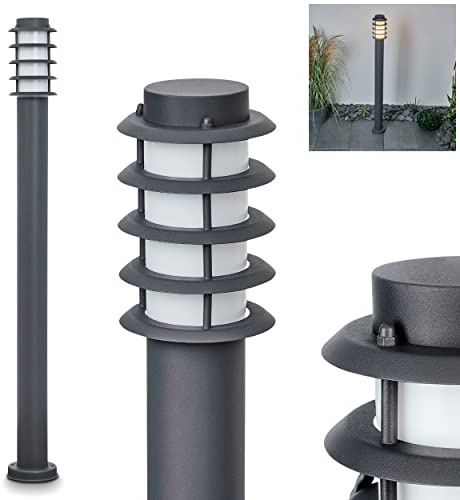 HOFSTEIN Wegeleuchte Tunes, Außenwegeleuchte aus Metall/Kunststoff in Anthrazit/Weiß, moderne Außenleuchte für Garten, Außenbereich, Hof, Terrasse, Höhe 110 cm, E27, IP44