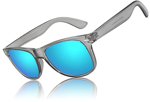 LINVO Polariserade solglasögon, unisex, klassiska körglasögon med UV-skydd, retro 80-talsdesign, M