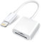 Kartenleser Apple Lightning auf SD- und TF-Karte mit Zwei Schlitzen für iPhone/iPad, 2-in-1-Speicherkartenadapter Micro-SD-TF, Wildkamera-SD-Kartenleser, Plug-and-Play