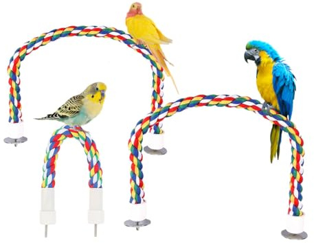 Kellegour 3 Pcs Parrot Climbing Rope,Vogel Seil,Papagei Kletterseil,Vogelspielzeug,Vogel Kletterseil Bunte Seil,für Papagei,Kanarienvögel,Wellensittich,Sittiche(40cm80cm)