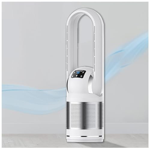 JUNZAI Ventilador Sin Aspas Con Control Remoto Pantalla Led Ventilador torre Silencioso 3 Modos 8 Velocidades Ventilador torre Silencioso Oscilación 80° Temporizador 8H