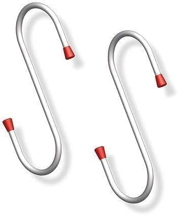 Gedotec Wandhalterung - Allzweckhaken Stahl verzinkt gummiert | 10 Stück Gerätehaken Länge: 180 mm | große S-Haken Garage mit Tragkraft bis 20 Kg | Allzweckhaken aus Metall | S-förmige Aufhängehaken