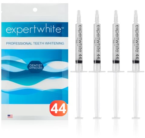 Expertwhite 44% Teeth Whitening Gel - Refills for Trays – Professional Strength Carbamide Petoxide Syringes, 4 × 3cc, 15-Minute Treatment, Gels Only (No Trays)