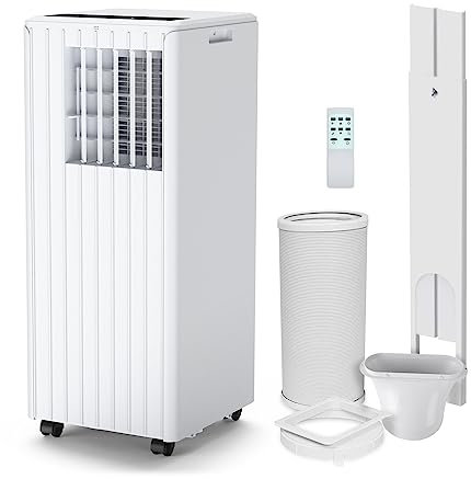 JustSmart Condizionatore Portatile 9000 BTUs, 3-in-1 Condizionatori Portatili, Deumidificazione 42L/giorno, Ventilatore con 2 Velocità, Raffreddamento, 24H Timer, Telecomando, Sleep Mode, 20㎡