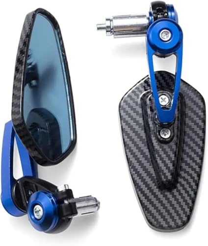 Accessori Moto Specchietto retrovisore for moto, modello in fibra di carbonio, specchio for manubrio, specchietto retrovisore invertito modificato, accessori for moto Specchietti Moto(Blue)