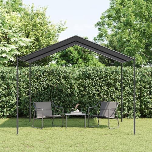 Homgoday Tenda a baldacchino Antracite 3x3 m Acciaio e Tessuto, Gazebo Gazebo Gazebo Padiglione da Esterno, Tenda di Ricevimento per Campeggio Festa, Barbecue