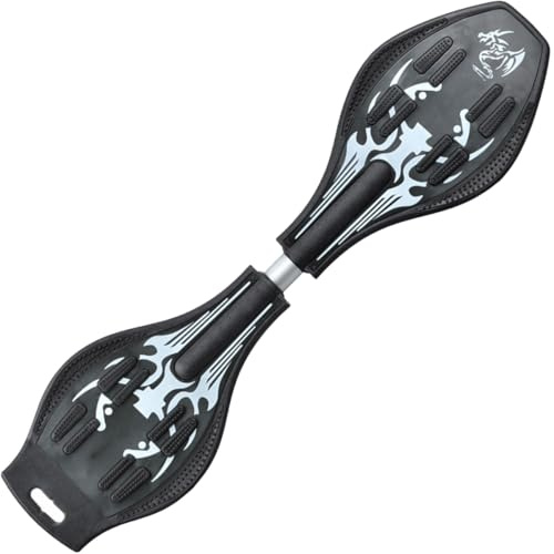 ERNAN Waveboard- Compact Lightweight Caster Board Kids/Teens. Waveboard Kinder Street Surfen Caster Torsion Skateboard Double Decks Casterboards Mit LED Leuchtrollen (Black D)