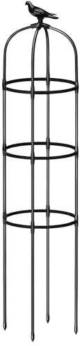 Obelisco per Rampicanti, Garden Supporto Roseobelisk in Metallo, 65cm 125cm 205cm Grigliato a Colonna per Fiori, Ortaggi e Frutta da Interno e da Esterno, Guardiano delle Piante(Nero,20x145cm)