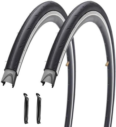 700 x 28c Road Bike Tyres, 2 Pack Foldable ETRTO 28-622 700c x 28 Bicycle Tyres for City Road Cycling Bike