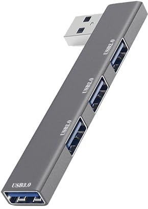 Leloco USB Hub 3.0 Adapter USB Verteiler 4-Port für Laptop PC Rechts | Kompakter USB Splitter (1x USB 3.0, 3x USB 2.0) für Anschlüsse. Metallgehäuse, Plug & Play, ideal für Maus & Tastatur.