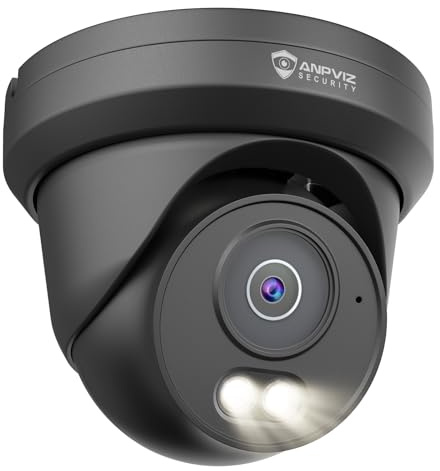 Anpviz 4MP PoE IP Kamera Outdoor, Überwachungskamera Aussen | Intelligente Personen/Bewegungserkennung, Farbig-Nachtsicht, Eingebautes Mikrophon, Ganzmetall, Kein Netzteil, IP66 (Schwarz)